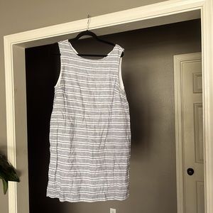 BeachLunchLounge linen/cotton shift dress. XL. NWT. Gray/Black